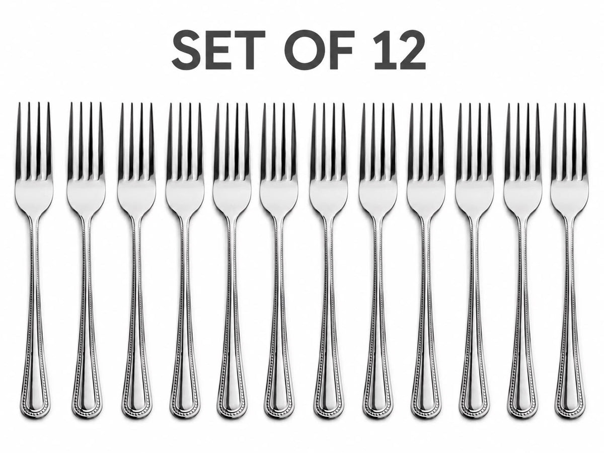 Stainless Steel Dinner Forks Cutlery Dining Table Kitchen Set of 6 & 12