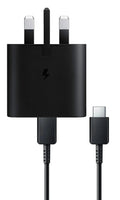Genuine Samsung Charger 25W Super Fast UK Main Plug And USB-C Cable - Black