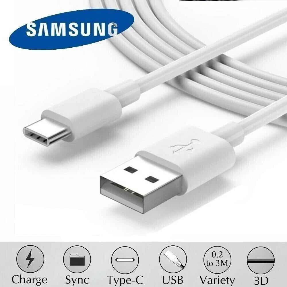 Genuine Samsung EP-DR140AWE USB-A TO USB-C Fast Charging Cable t1m - White