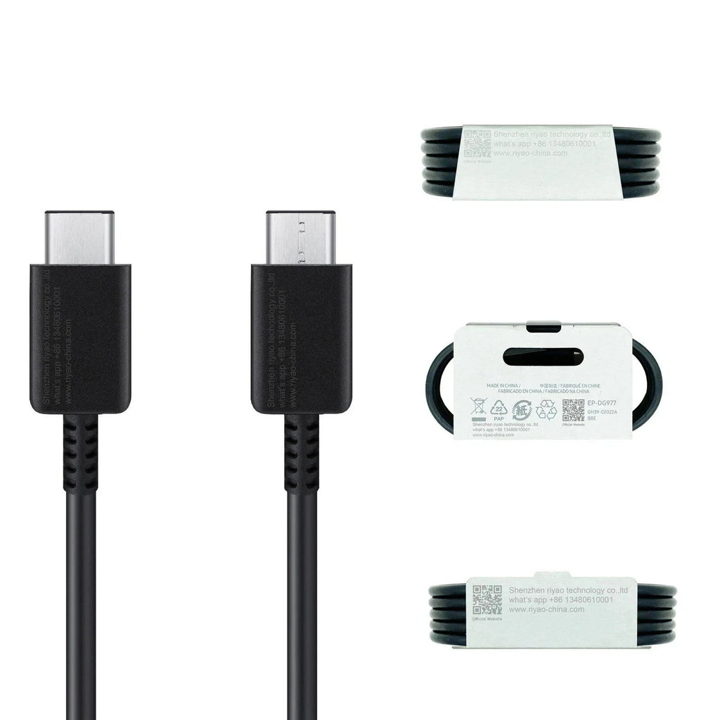 Original Samsung UK Fast Charging Cable DG977 USB-C to USB-C Cable 1.2M - Black