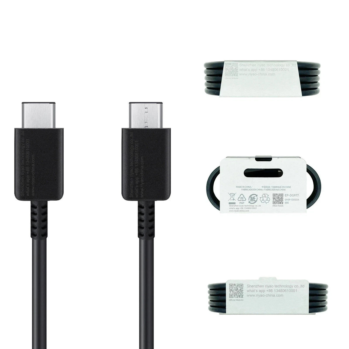 Original Samsung UK Fast Charging Cable DG977 USB-C to USB-C Cable 1.2M - Black
