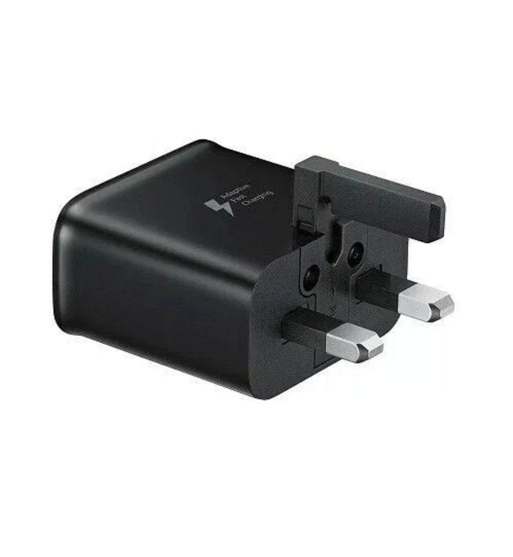 Samsung Original Black UK Fast - USB Phone UK Charger Adaptor With Type-C Cable